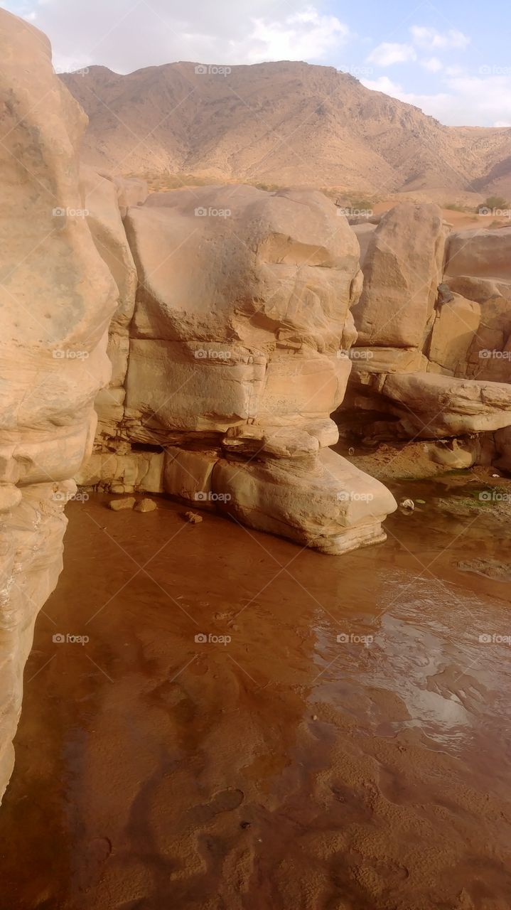 A stone in the valley and a beautiful landscape