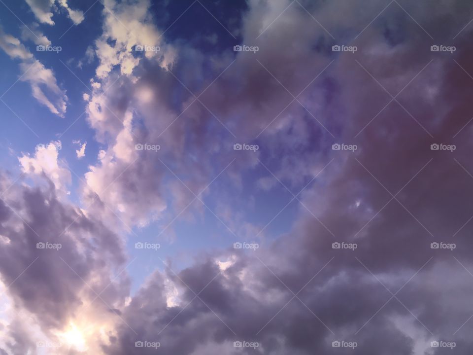 Cloudy purple sunset.