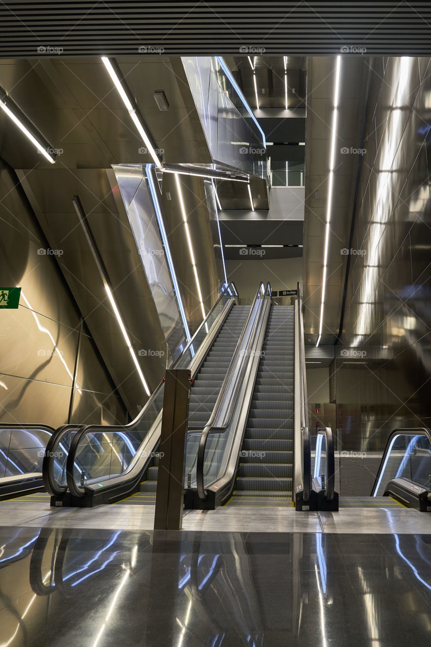 Stairway in an Underground Station in L'Hospitalet