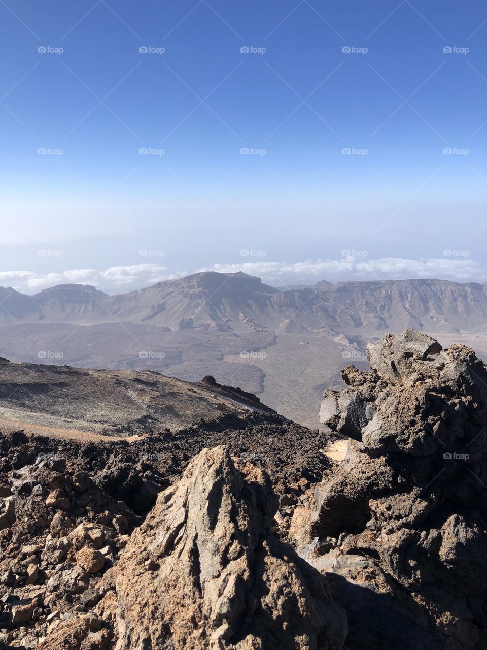 View from volcanic mountain ,Tenerife Island , Spain