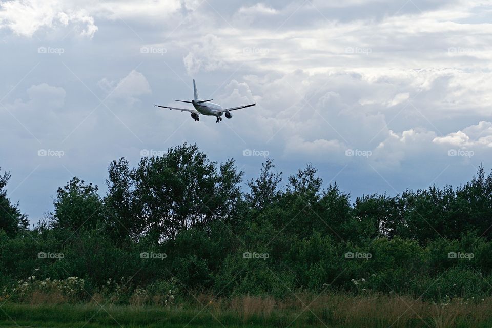 Airplane and clouds 