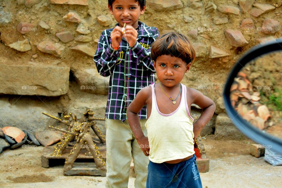 child in village