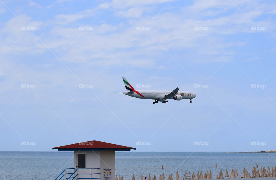 land airplane beach