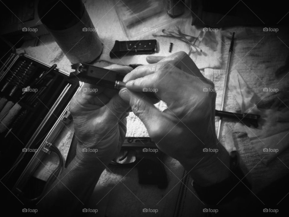 Gunsmith working