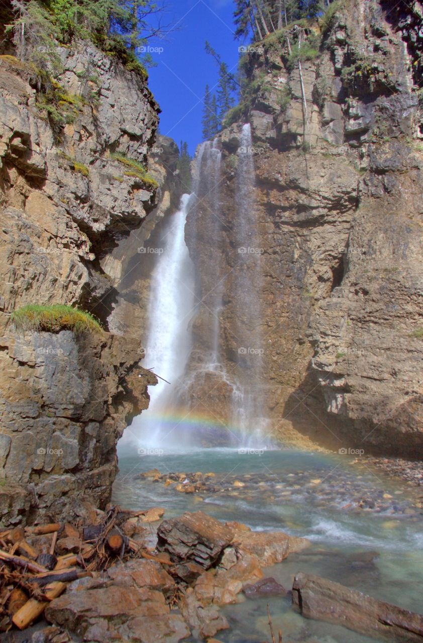 Waterfall in banff 