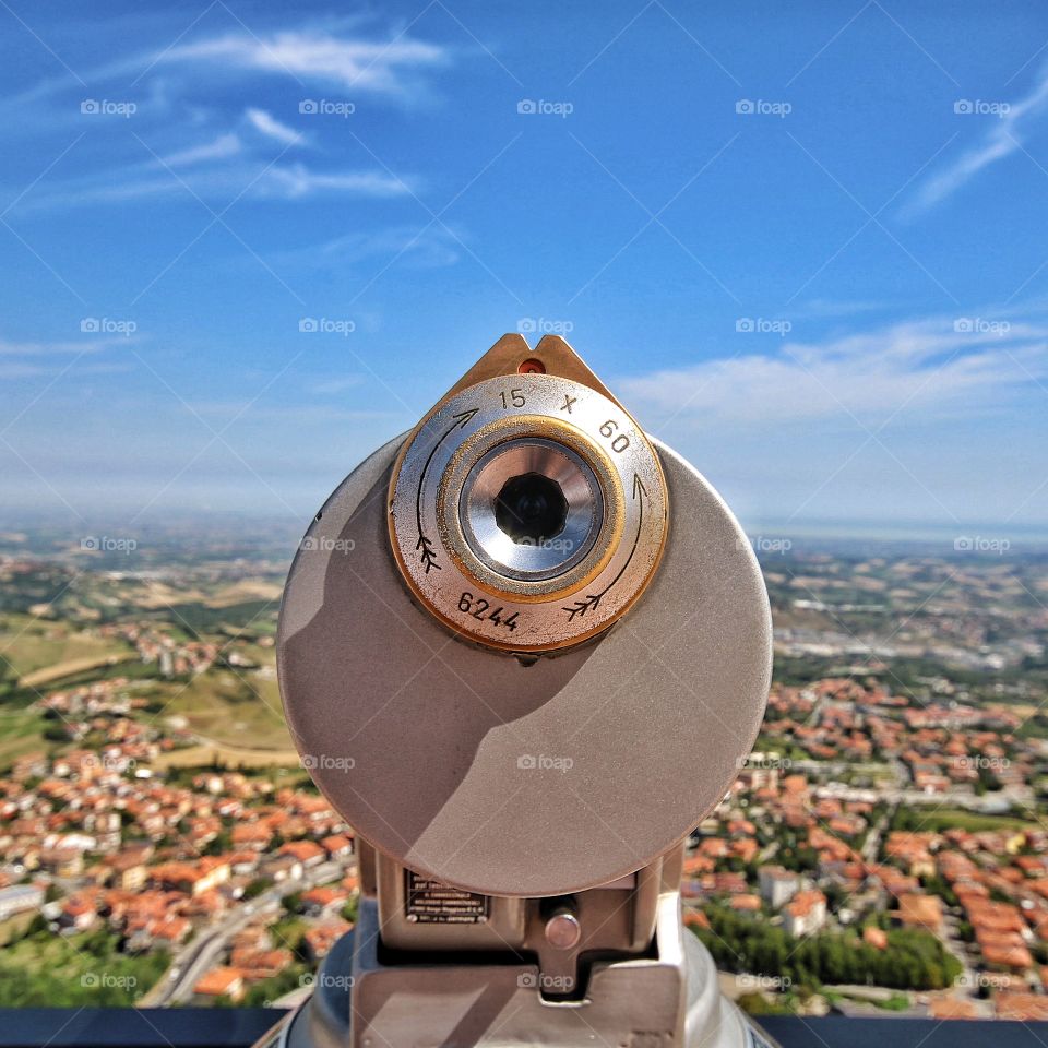 Topview towards adriatic sea from san marino beautiful tuscan landscape