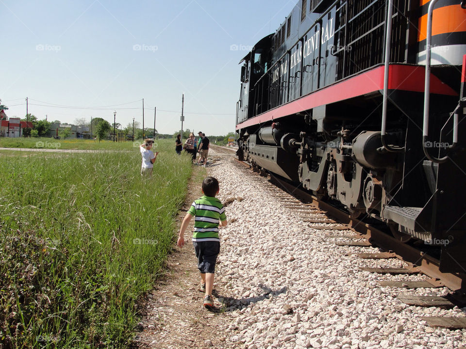 grass child train kid by carinafox5