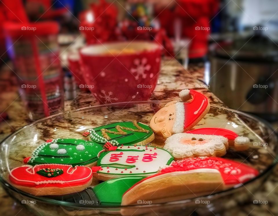 Iced Christmas cookies