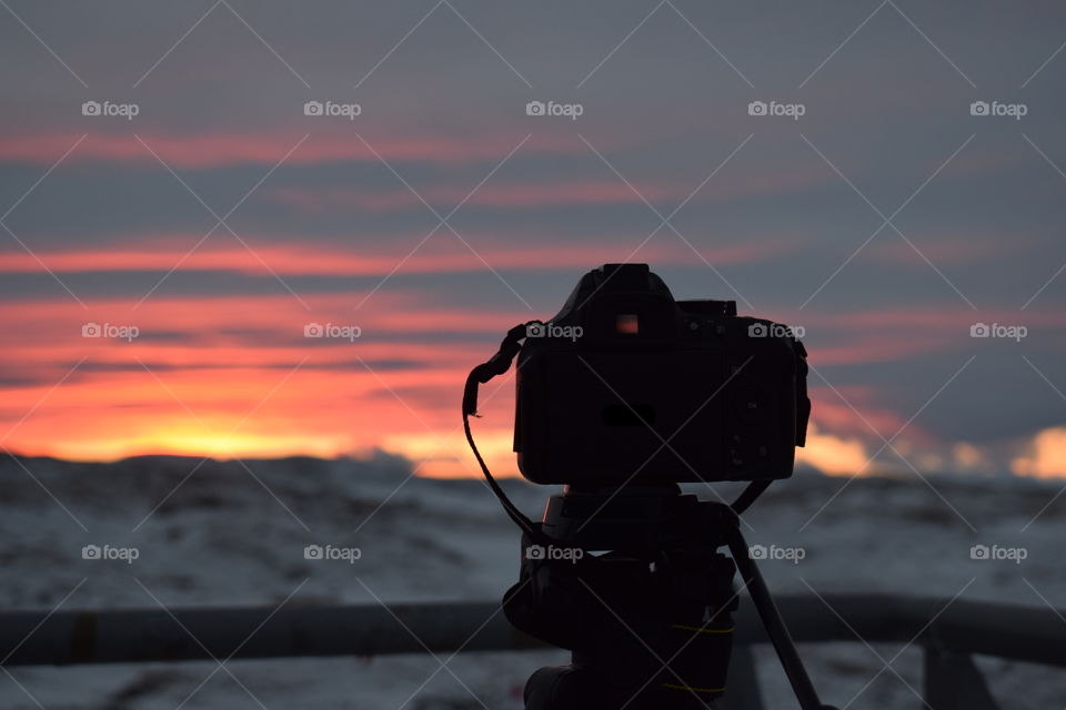 Cameras view of sunset 