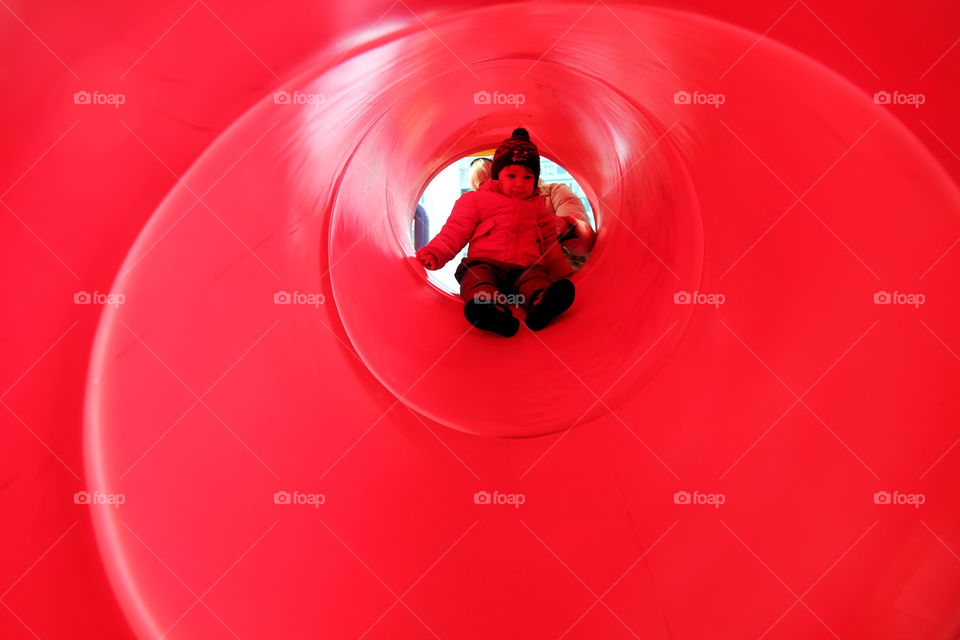 The first descent from the children's slide. The photo is real, without filters.