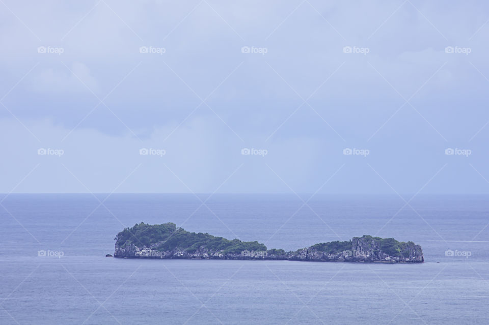 The beauty of the sky In the sea and island at Chumphon in Thailand.