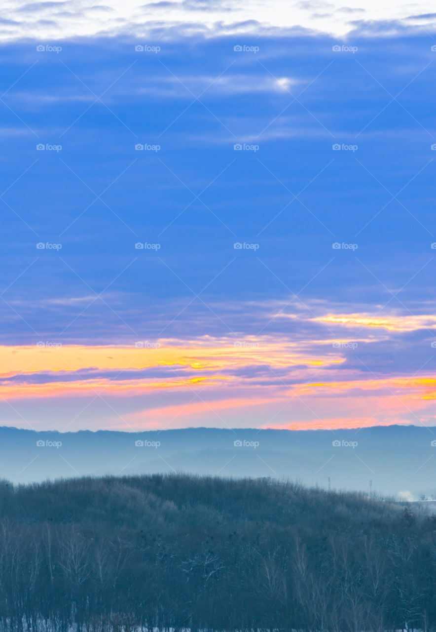 Nature landscape during sunset