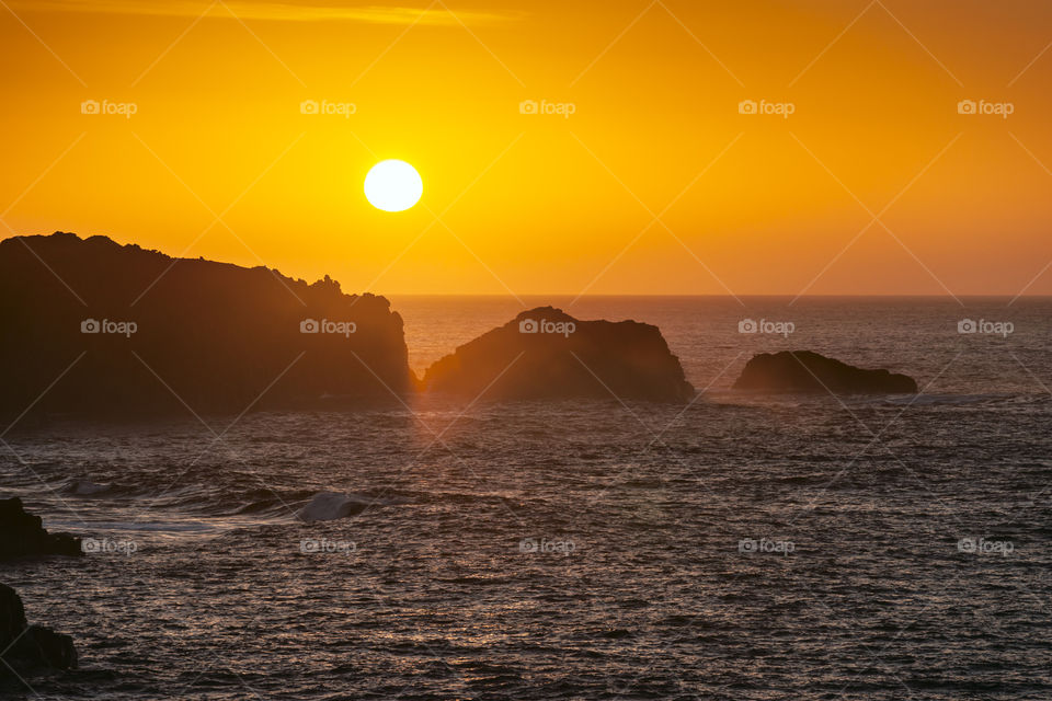 Sunset over the ocean 