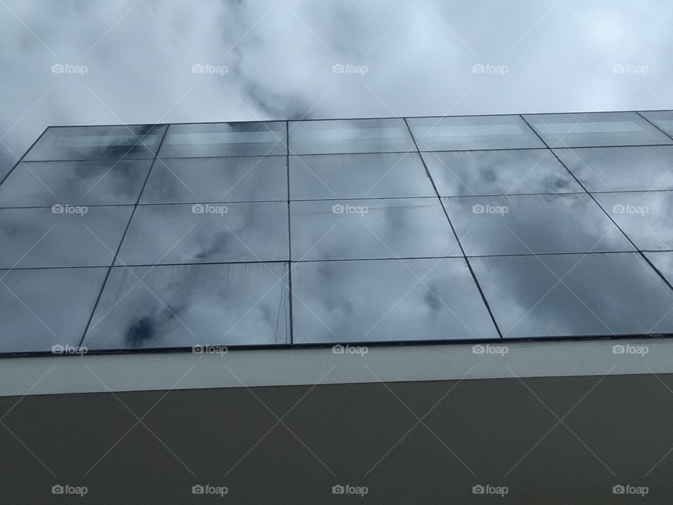 landscape, sky, clouds, Glas, mirror