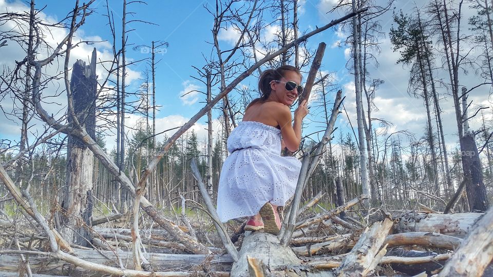 на оленьих рогах