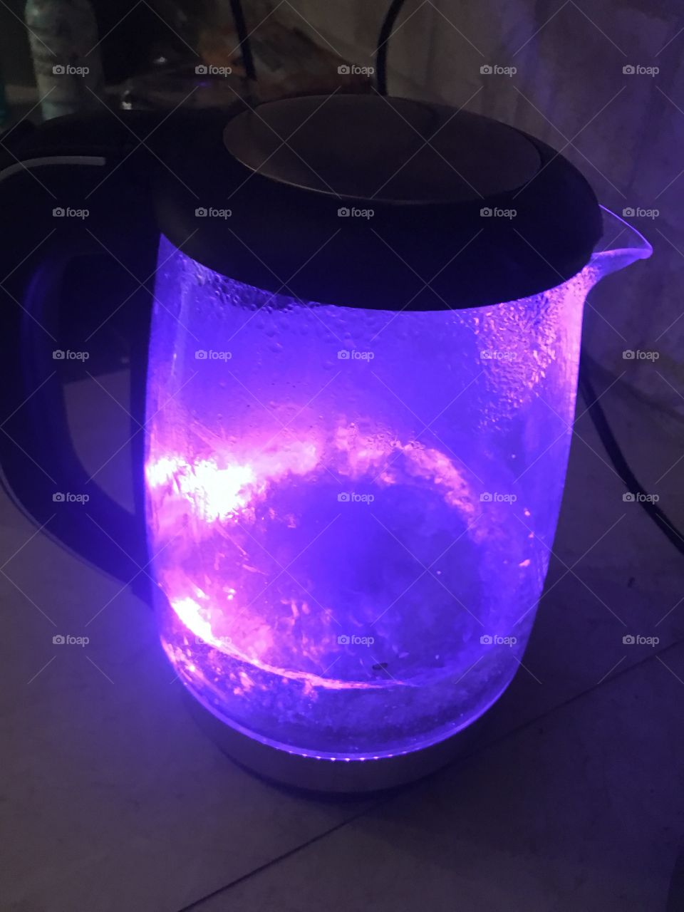 Neon glowing water warmer appliance