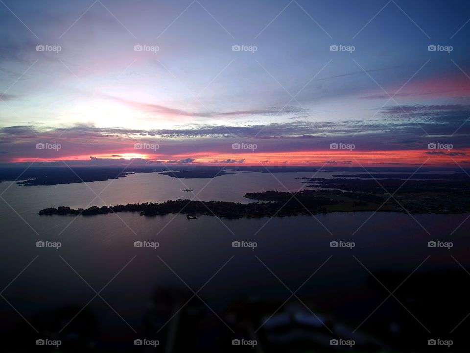 Sunset across the lake