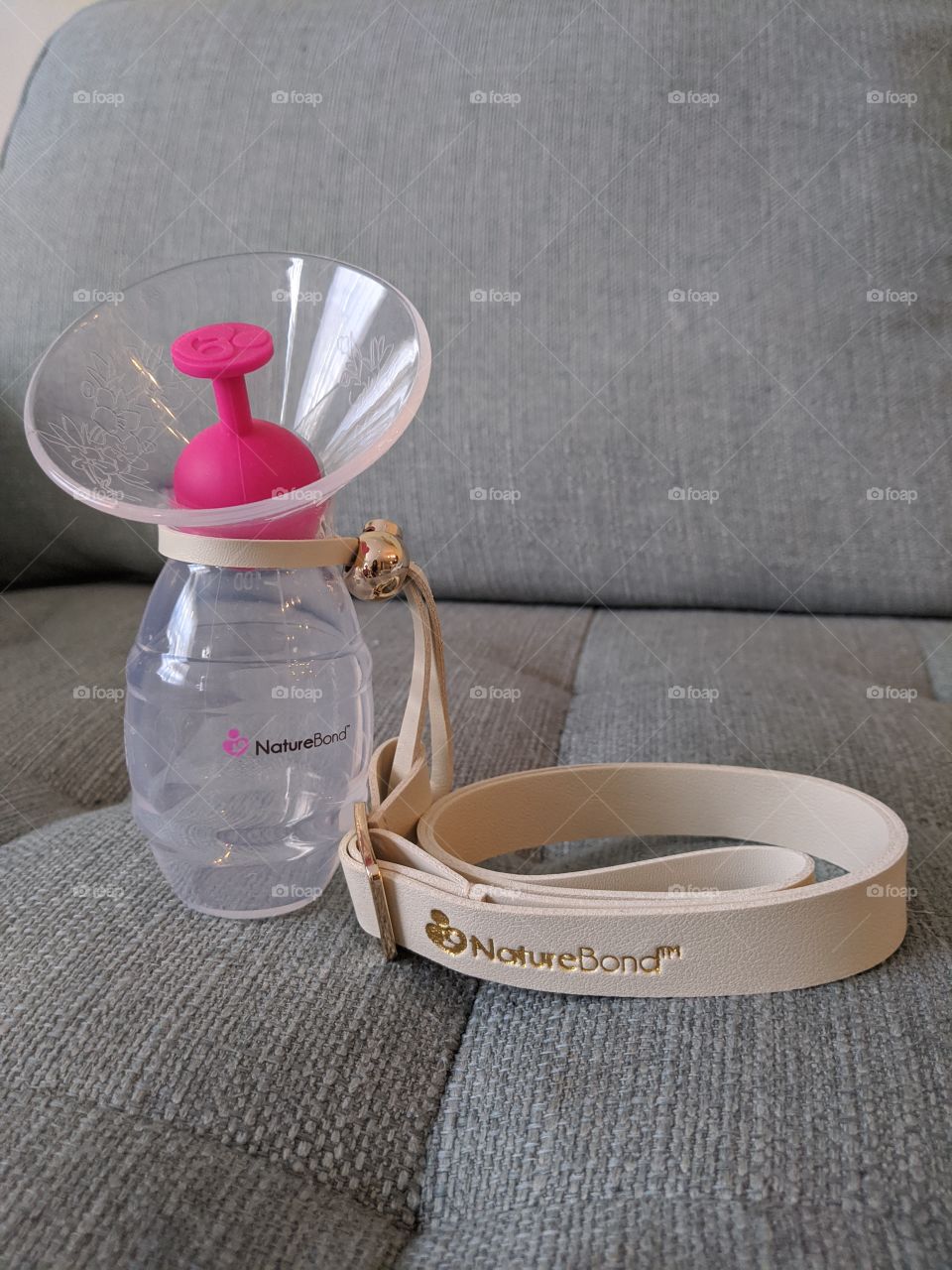 Hands free silicone breast pump.