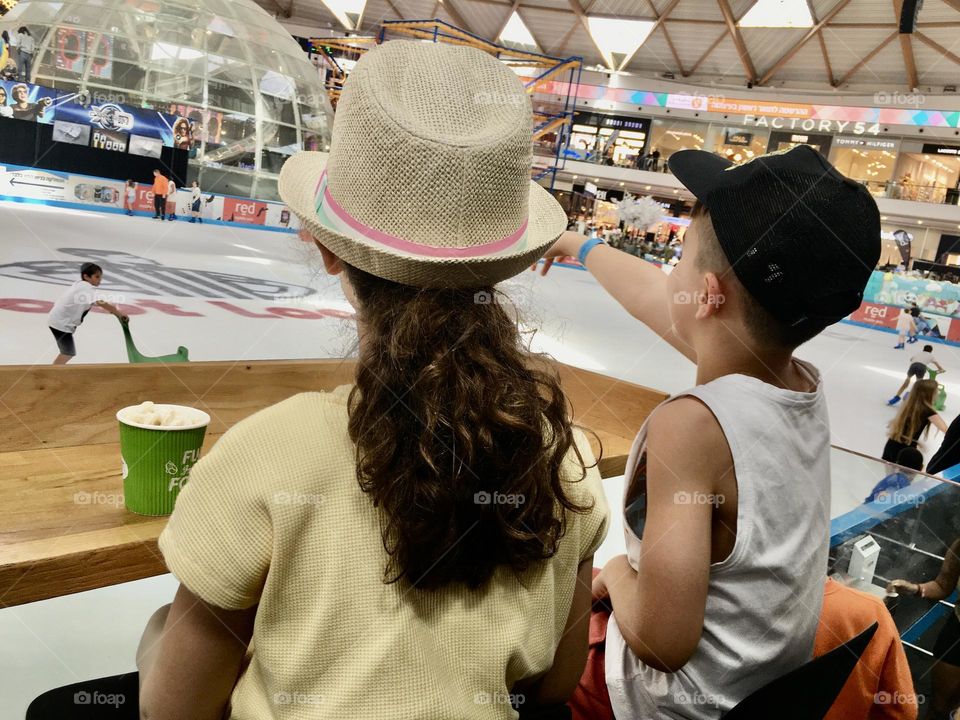 Watching ice skating