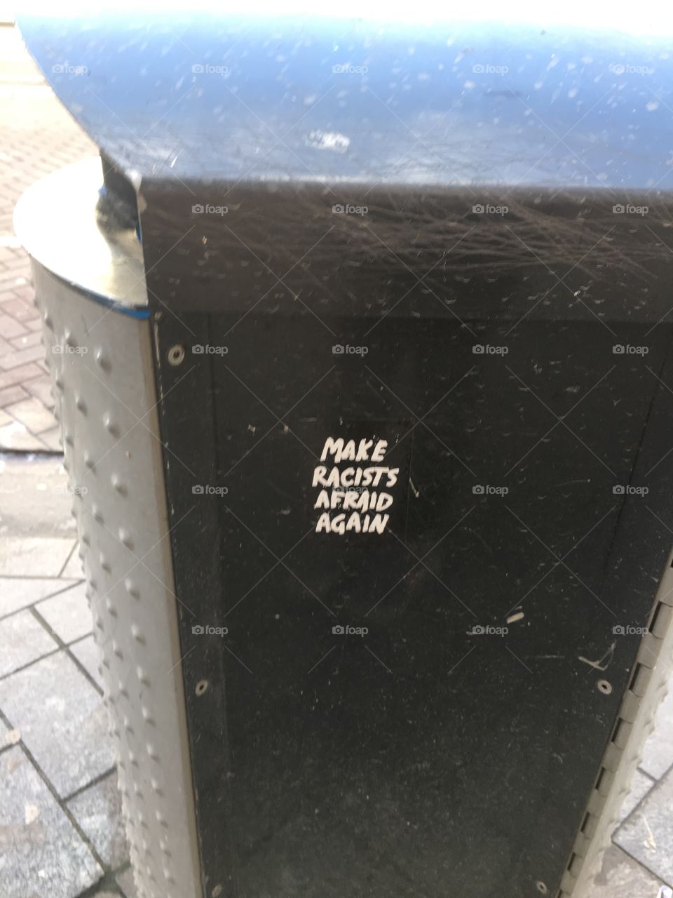 On a garbage can in Amsterdam 