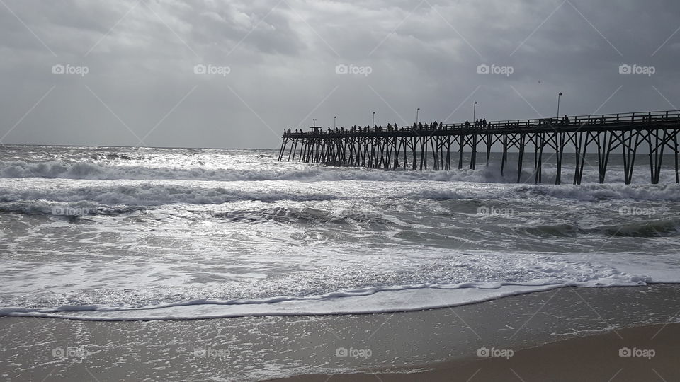 Kure Beach Pier. Kure Beach Pier after severe weather from the impending arrival of Hurricane Joaquin.