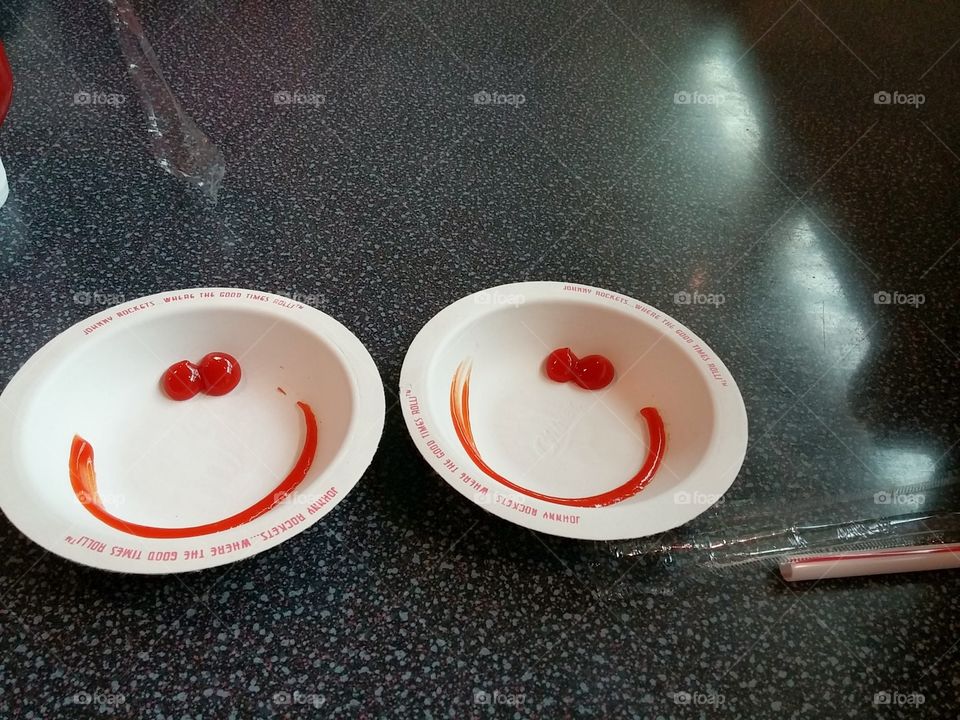 ketchup smiley faces