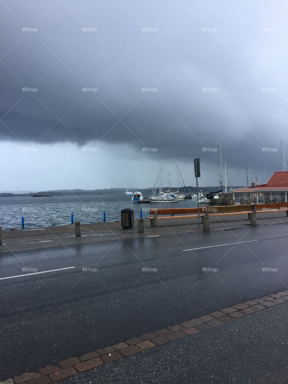 Rainy weather over Lysekil, Sweden