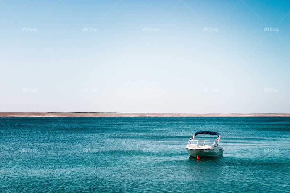 Boat on the calm sea