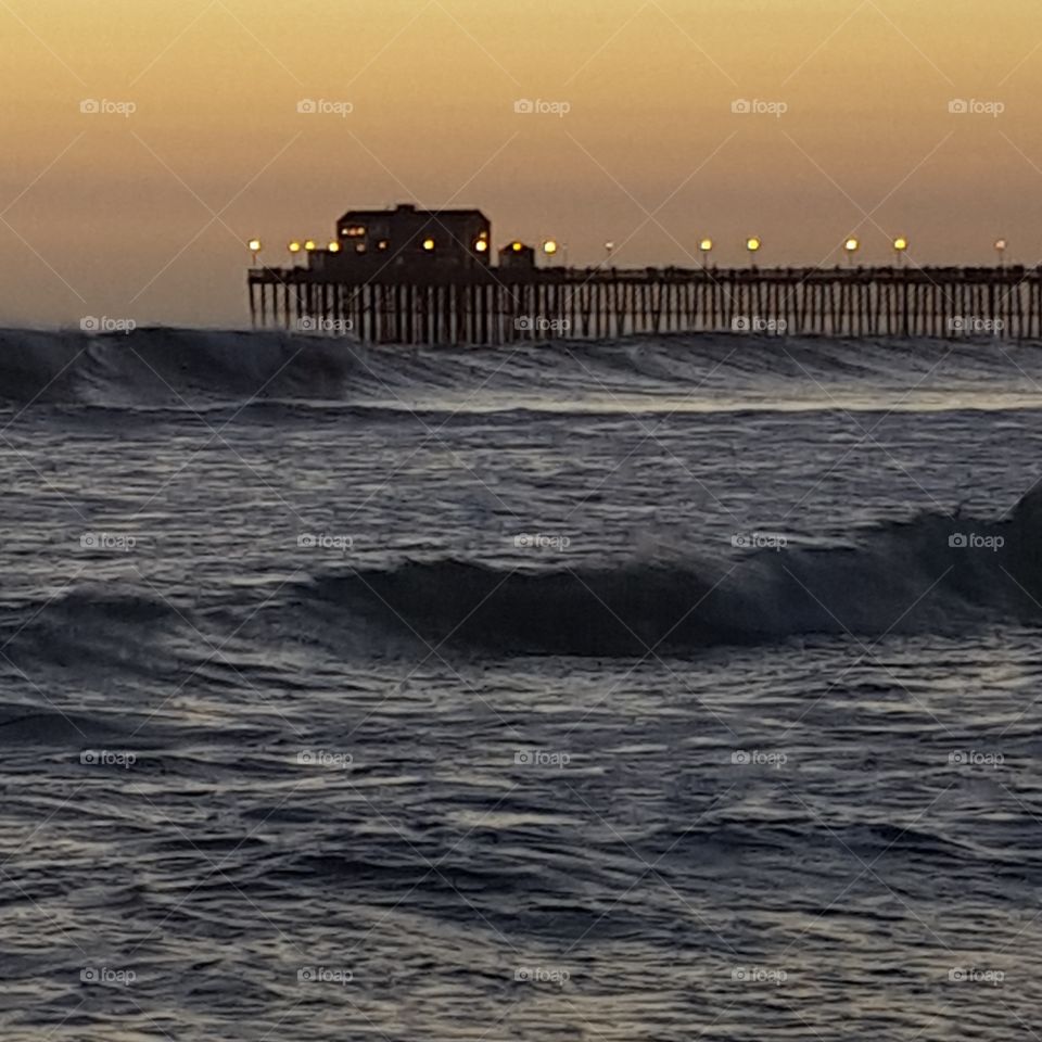 Oceanside Pier Sunset Surf