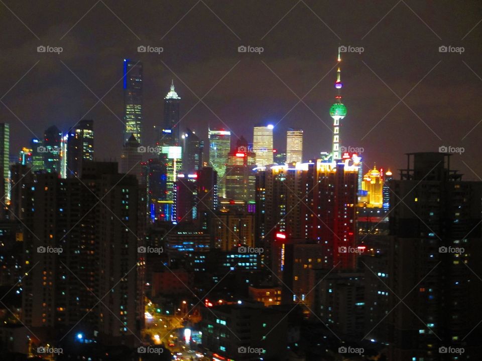 Shanghai, China - seen from rainbow city apartments 
