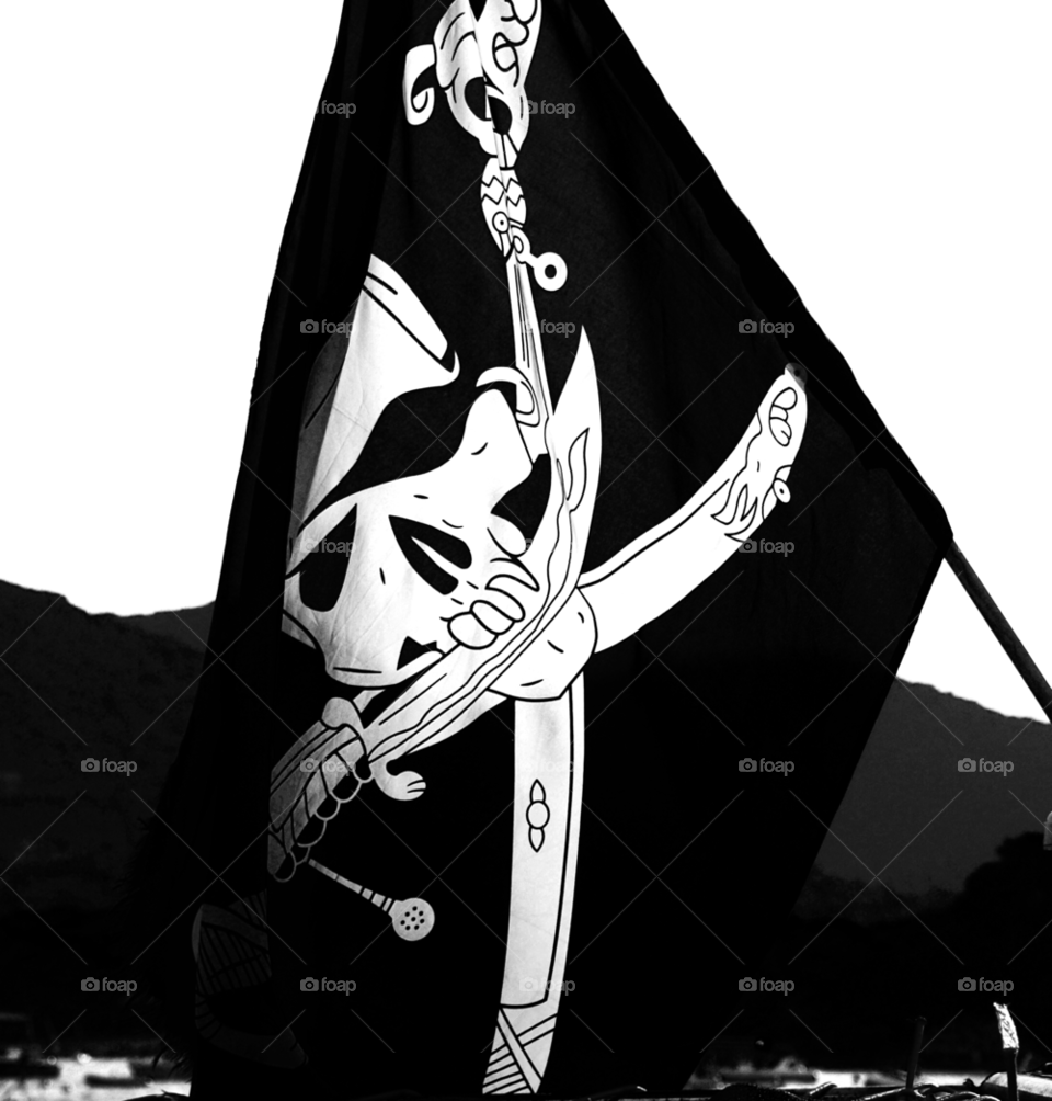 flag bw skull pirate by tsaras70