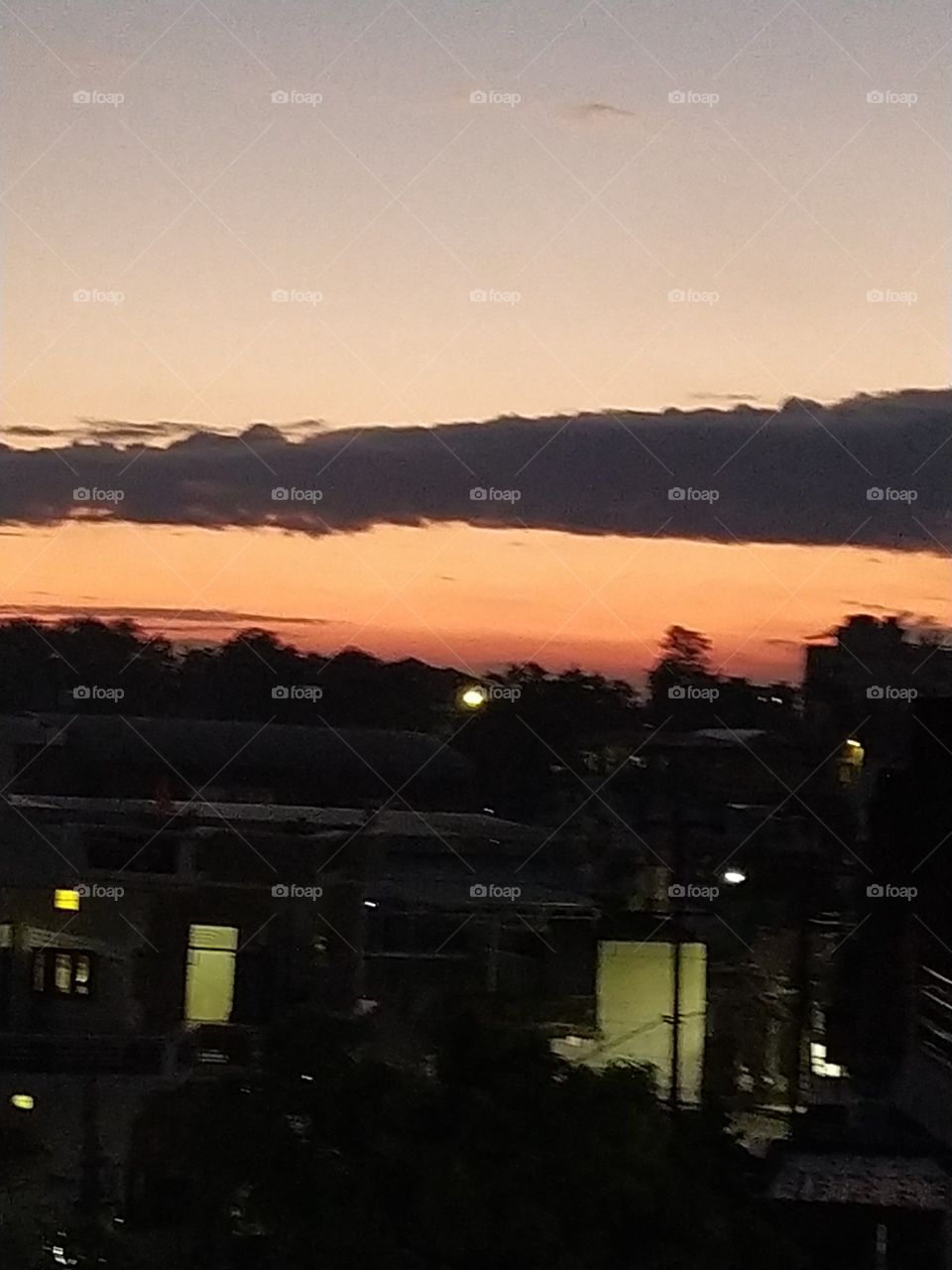 Shades of the evening sky in different directions at the same time