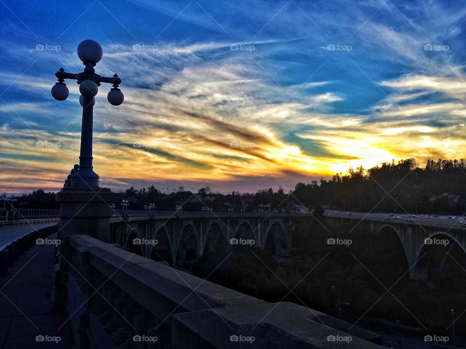 Pasadena 'a suicide bridge and sunset