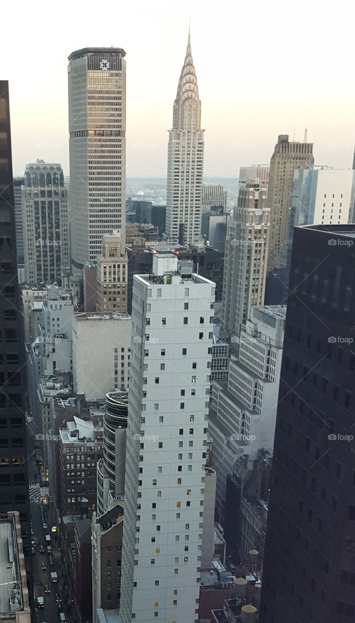 New York City - skyscrapers - view from high floor 