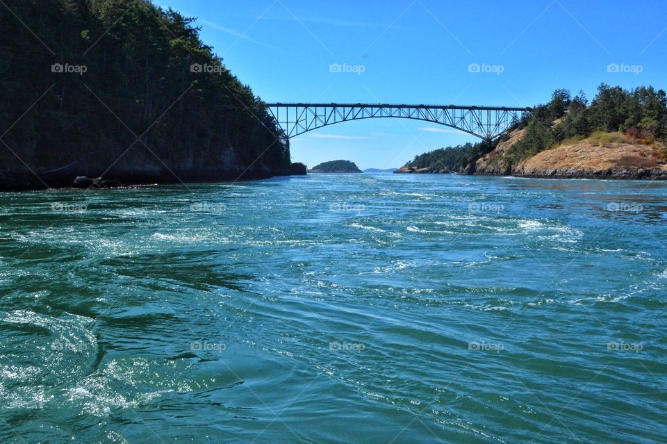 Deception Pass State Park, Anacortes, Washington State. Challenging for boaters because of the whirlpools and eddies, but worth the trip to see the wildlife.
