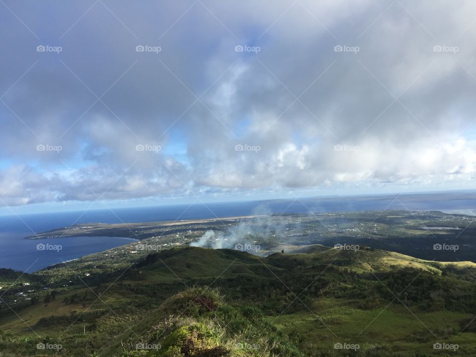 View from the top of Mt. Tapachau, Saipan. This is the tallest point on the island!