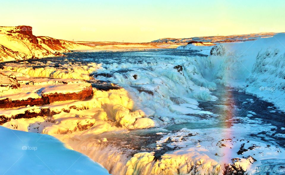 most amazing waterfall I've seen. ice , snow, and powerful water force.