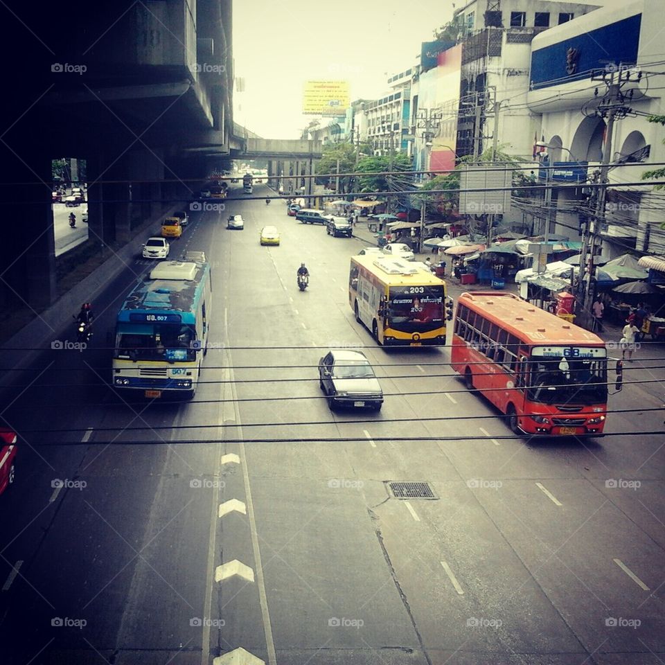 Traffic in Bangkok ,Thailand.