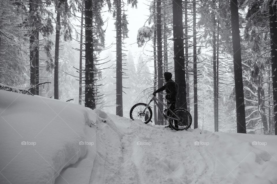 biker in the snow