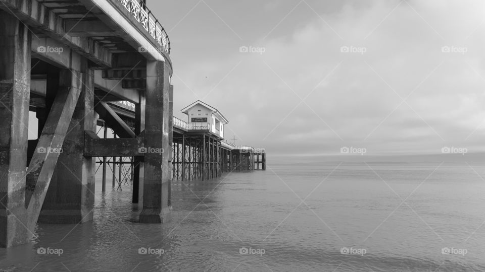 Tranquil penarth pier in wales