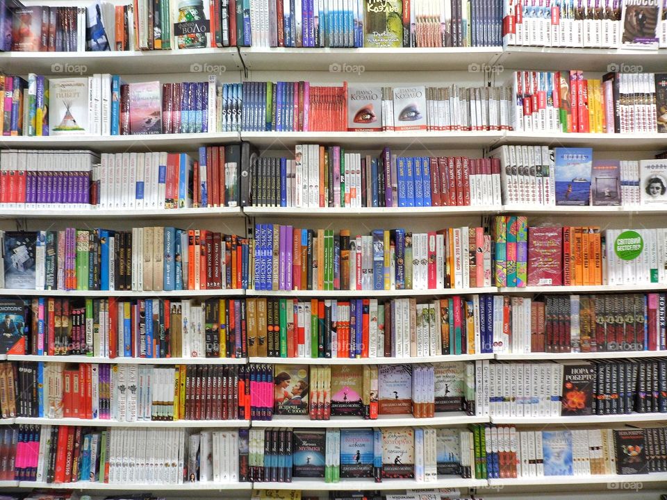 shelves with books