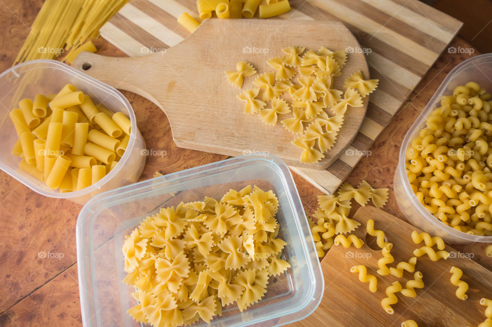 Different types of pasta