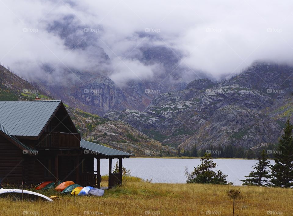 Cloudy sky over mountains