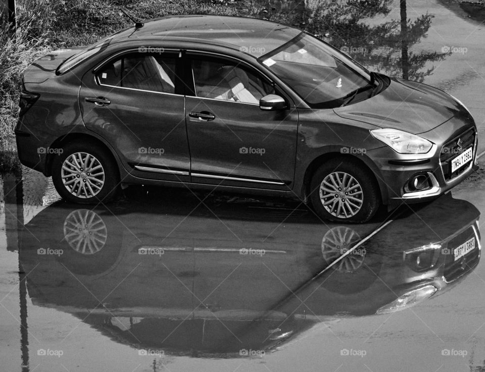 Automobile - Car - Parked - Reflection