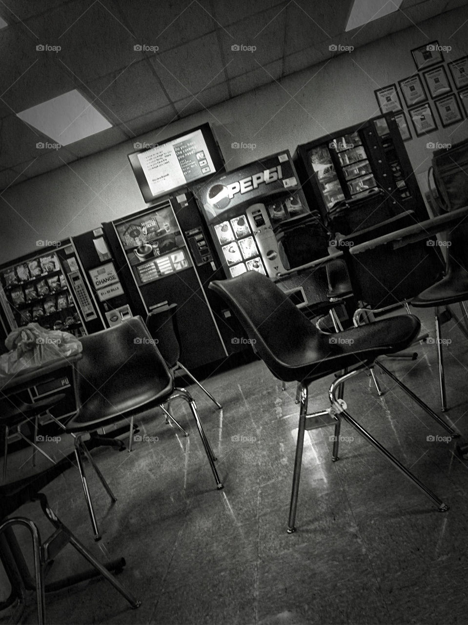 black and white break room by blaqrayne