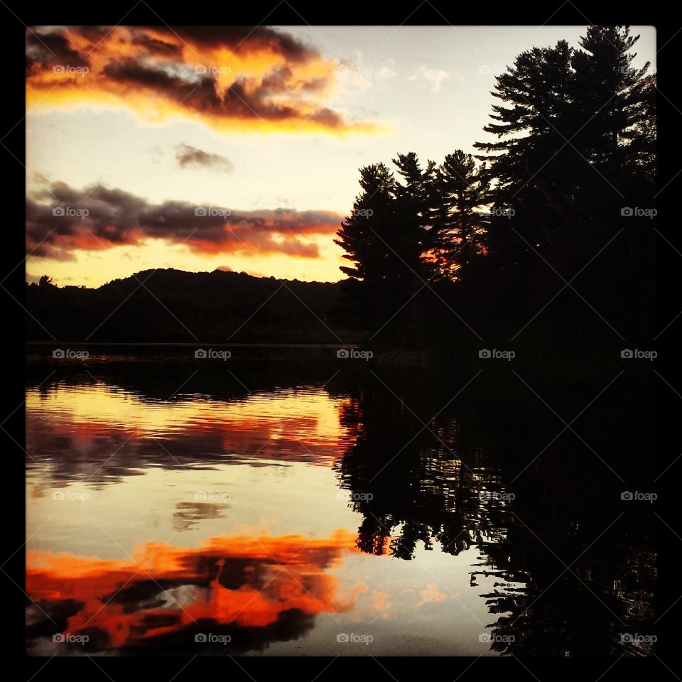 Sunset, Dawn, Reflection, Lake, Landscape