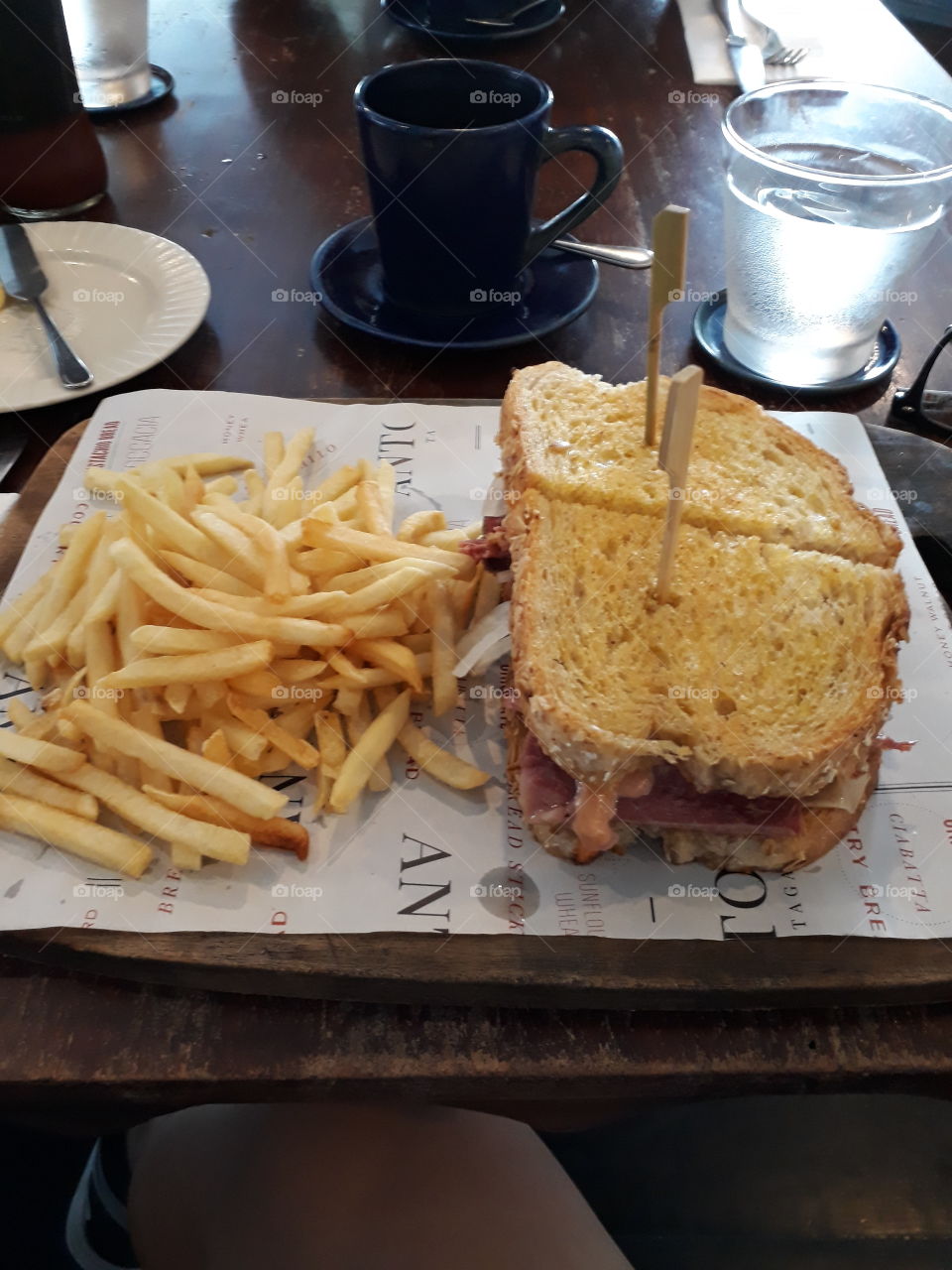 Mayura Housemade Beef Burger with white onion and fries