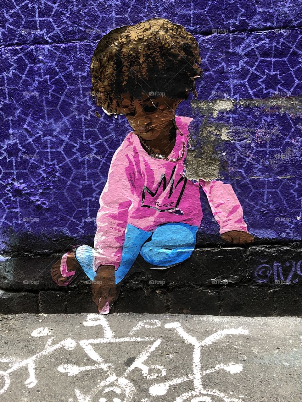 Street art child portrait 