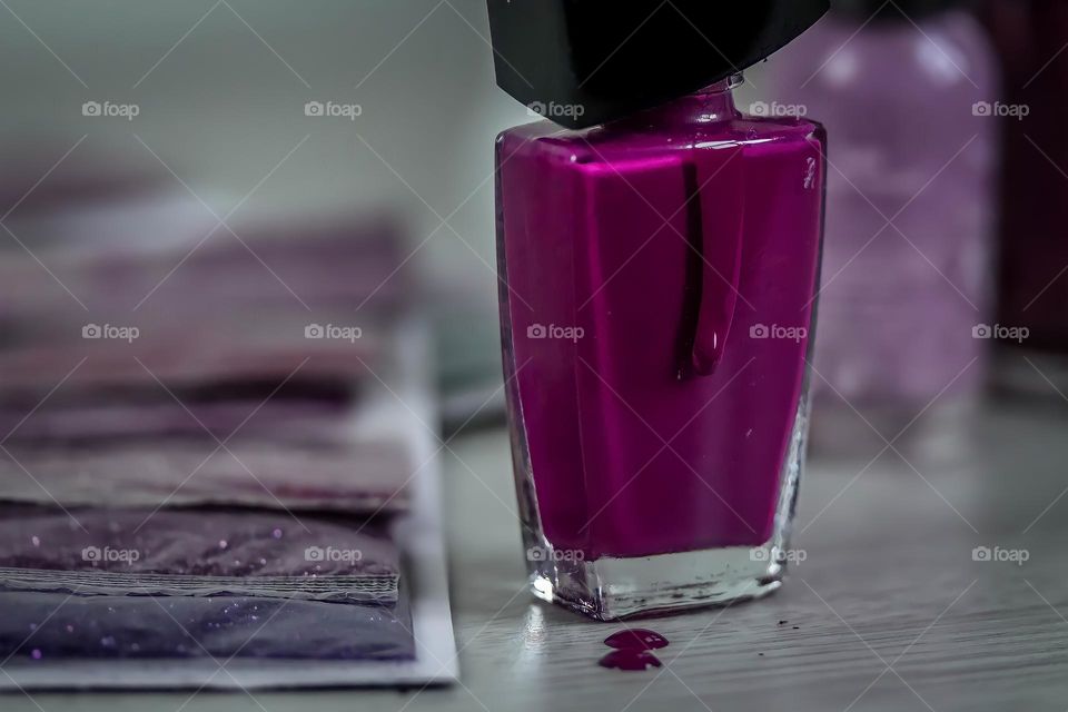 Purple nail polish