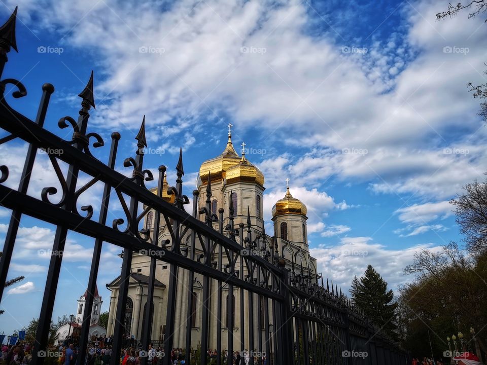 Church sky mood clouds nature green house sky
